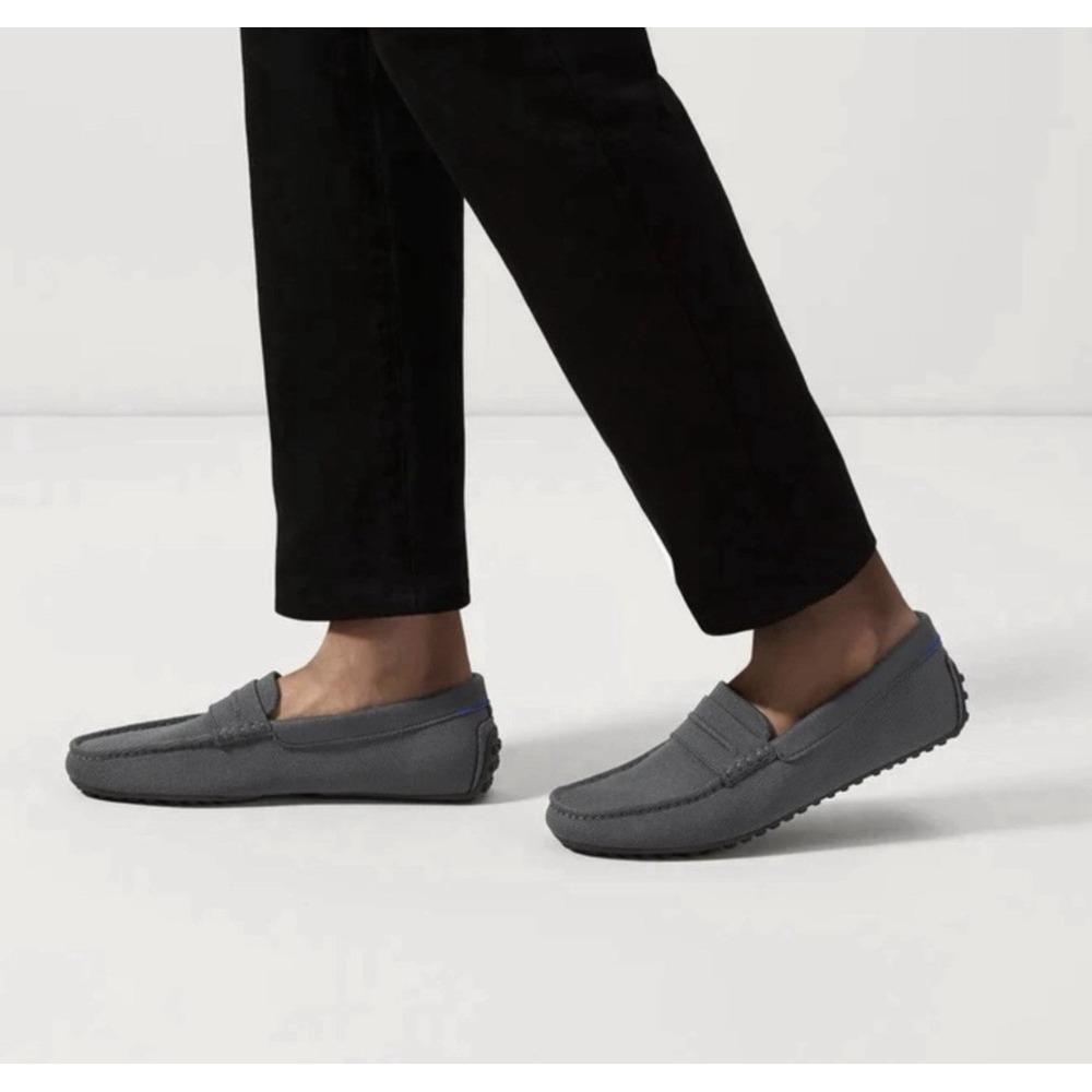 Rothy's The Driving Loafer Mens Size 9.5 Blue Casual Classic Knit Slip On Shoes